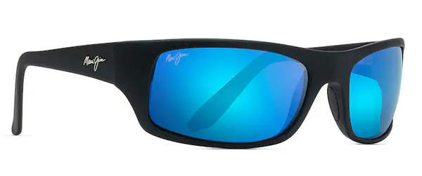 Peahi Polarized - Black Matte Rubber w/ Blue Hawaii