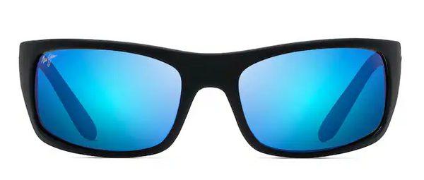 Peahi Polarized - Black Matte Rubber w/ Blue Hawaii