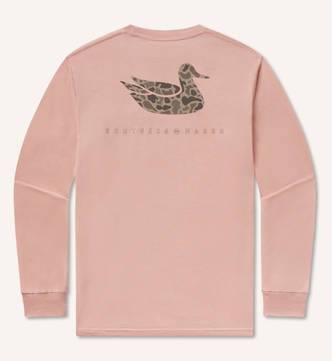 Seawash™ Tee - Retro Duck Originals - Long Sleeve - Salmon