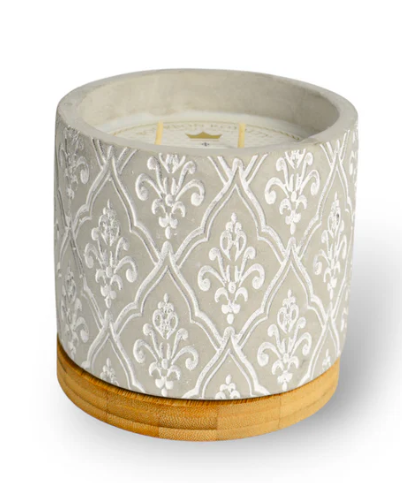 16oz Damask Stone Candle - Regal Fir