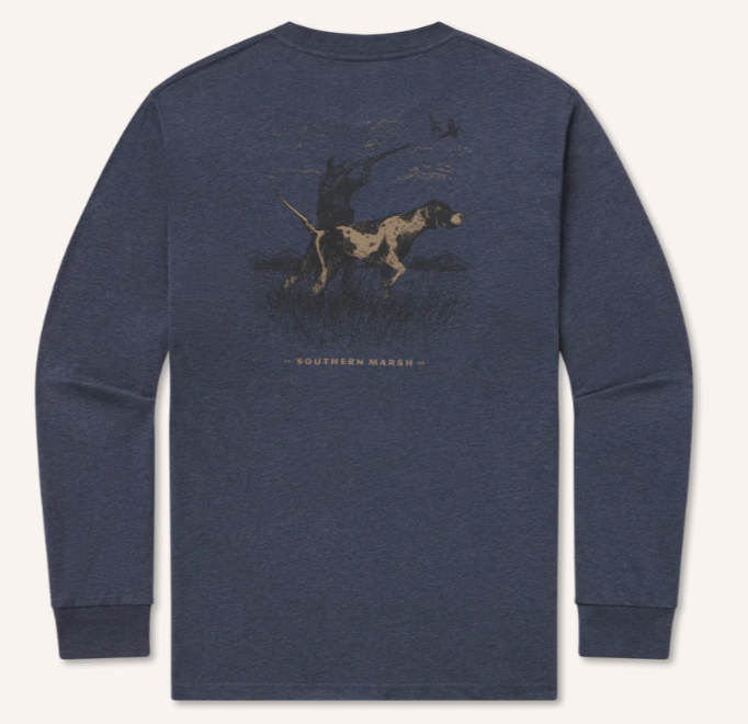 Pointer Uplander Tee - Long Sleeve Tee - Washed Lunar Navy