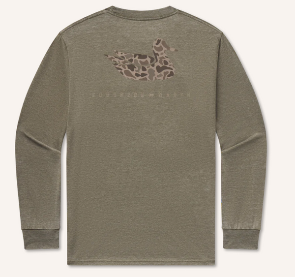 Seawash™ Tee - Retro Duck Originals - Long Sleeve - Dark Olive