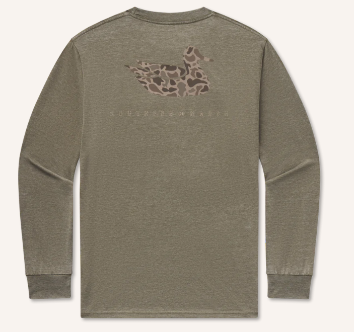 Seawash™ Tee - Retro Duck Originals - Long Sleeve - Dark Olive