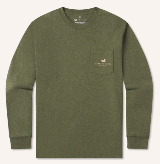 Starry Silhouette Tee - Elk - Long Sleeve - Washed Dark Green