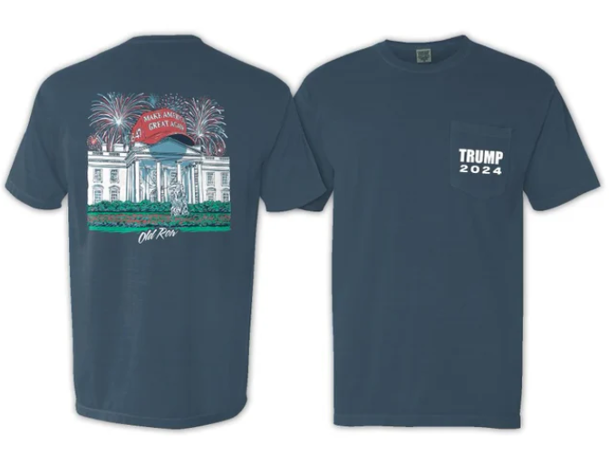 Trump 2024 White House Tee - Navy