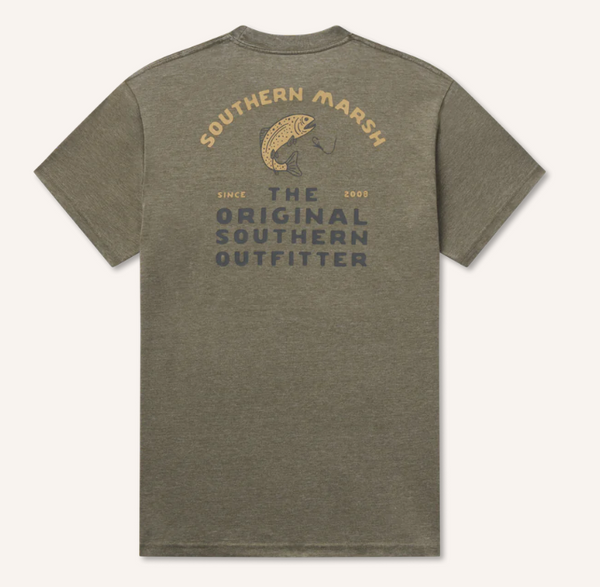 Seawash™ Tee - Tailing Trout - Dark Olive