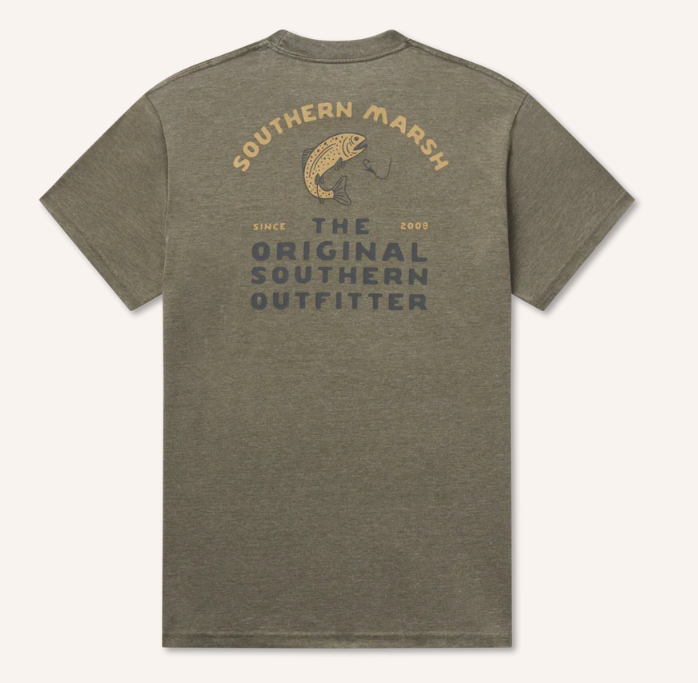 Seawash™ Tee - Tailing Trout - Dark Olive