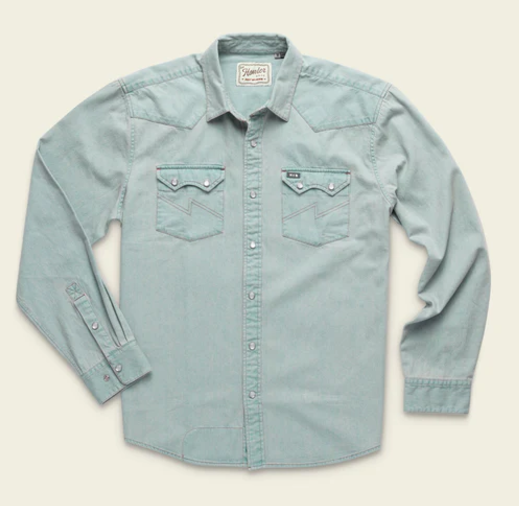 Dust Up Denim Snapshirt - Light Wash