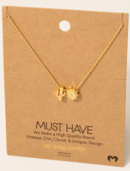 Gold Dipped Cactus and Sun Charms Necklace