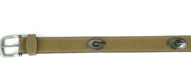 UGA Concho Crazyhorse Leather Belt