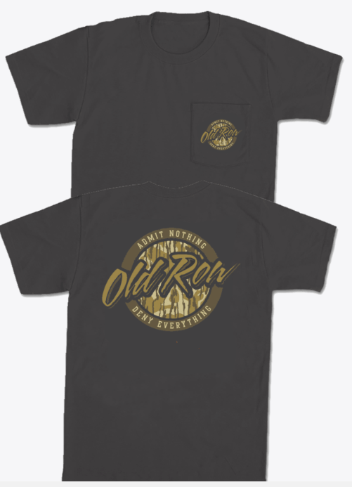 OId Row Outdoors 80s Camo Circle Pocket Tee - Charcoal