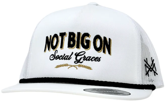 MHC Not Big on Social Graces 7 Panel Trucker Hat - White