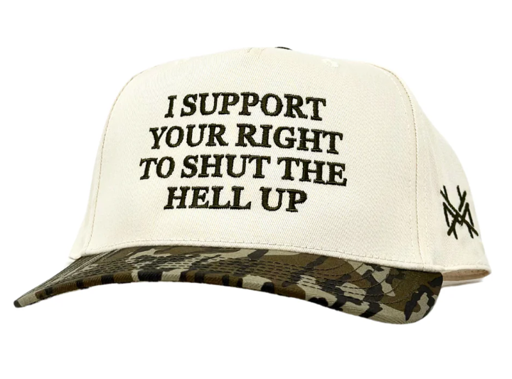 MHC I Support Your Right To Shut The Hell Up Trucker Hat - Bottomland/Natural