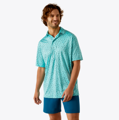 Charger 2.0 Printed Polo - Aqua