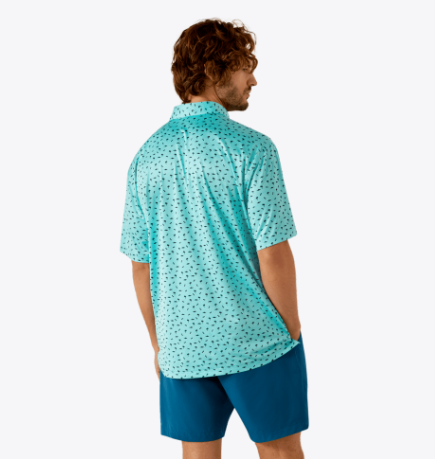 Charger 2.0 Printed Polo - Aqua