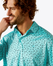 Charger 2.0 Printed Polo - Aqua