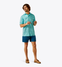 Charger 2.0 Printed Polo - Aqua