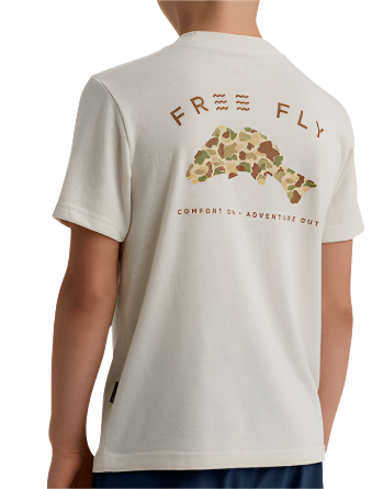 Youth Vintage Camo Redfish Tee - Heather Birch