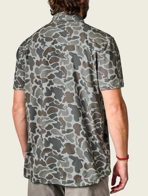 Lenwood Hagood Tech Button Down - Dark Green Mallard Camo