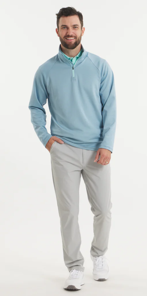 Southampton Performance Quarter Zip - Stripes - Navy & Mint