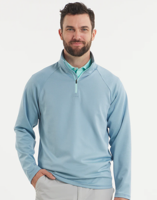 Southampton Performance Quarter Zip - Stripes - Navy & Mint