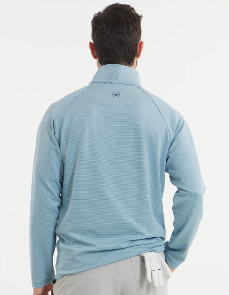 Southampton Performance Quarter Zip - Stripes - Navy & Mint