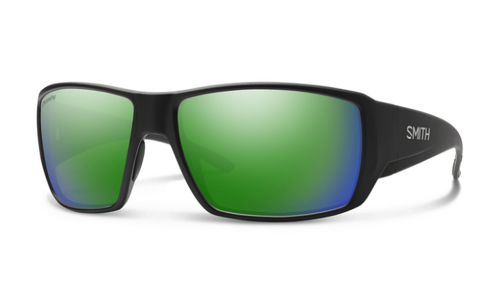 Guide's Choice Matte Black + ChromaPop Glass Polarized Green Mirror Lens