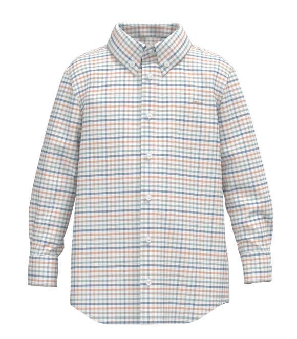 Youth Smaford Check LS Button Up - Some Beach