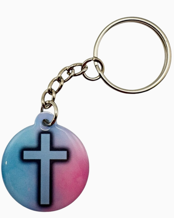Tap To Pray™ - Prayer Tag Keychains - Pastel + Cross
