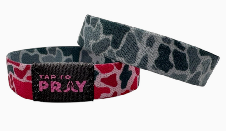 Tap To Pray™ Wristbands - River Rock Camo Pink & Ash