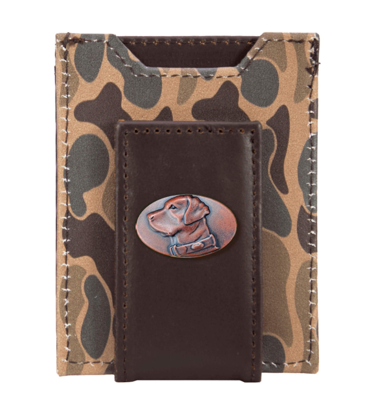 Brown Old School Camo Front Pocket Wallet - Lab Concho