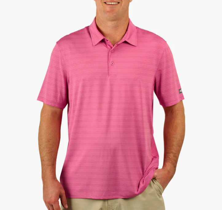 Link SS Performance Polo Shirt - Flamingo Pink