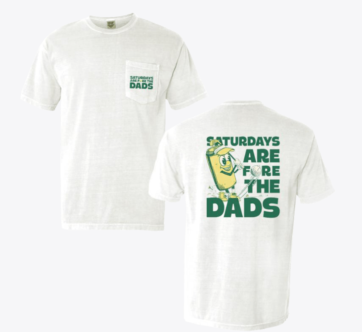 Saturdays Are Fore The Dads Golf Pocket Tee - White
