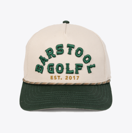 Barstool Golf Vintage Rope Snapback - Cream & Green