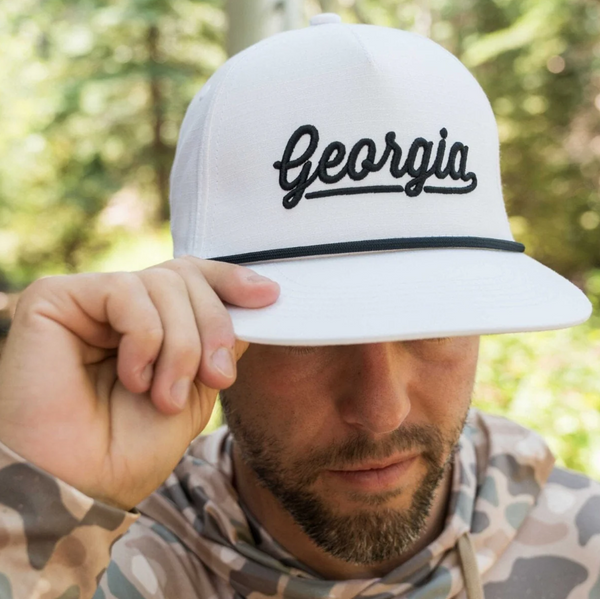 Cap - Georgia Script - White