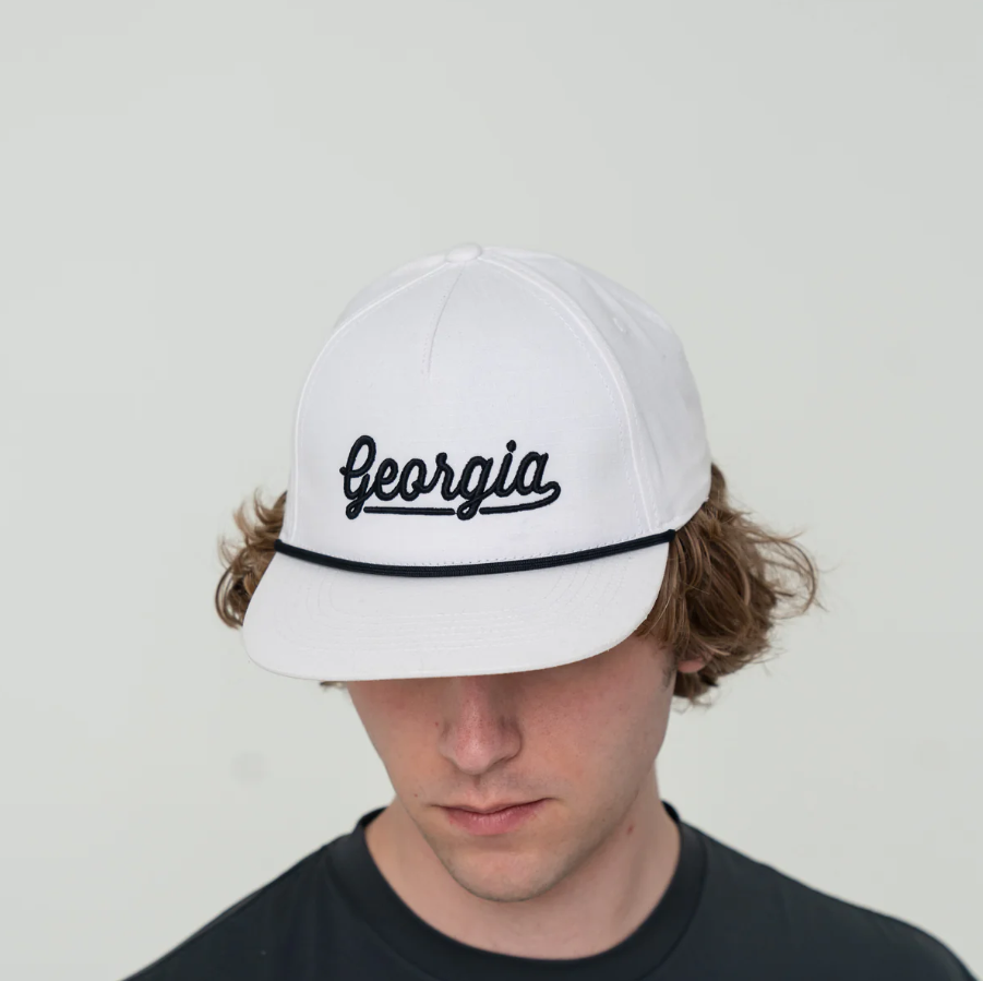 Cap - Georgia Script - White