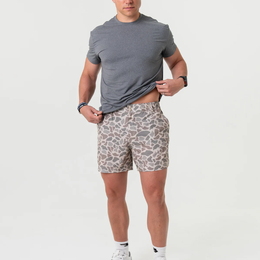 5.5" Everyday Short - Classic Deer Camo - Grey Pocket
