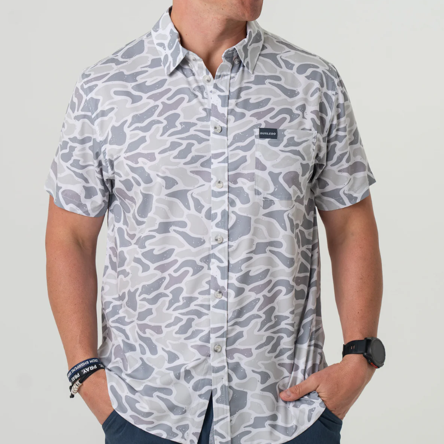 Performance Button Up - White Camo