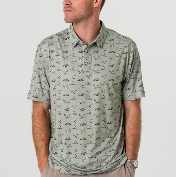 Performance Polo - Flying Ducks - Green