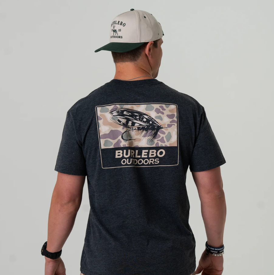 SS Tee- Camo Big Fly - Heather Black