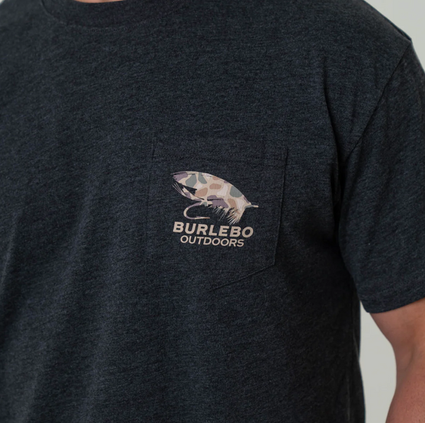 SS Tee- Camo Big Fly - Heather Black