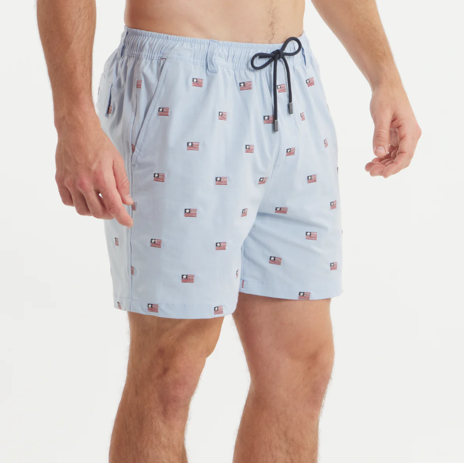 SOUTHERNCLASSICS™ Swim Trunk - Chambray Flags