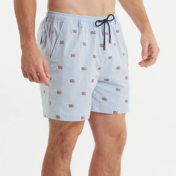SOUTHERNCLASSICS™ Swim Trunk - Chambray Flags