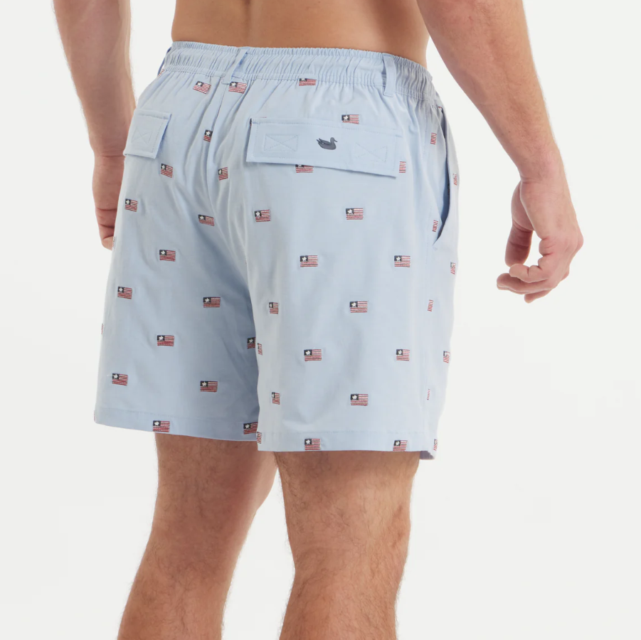 SOUTHERNCLASSICS™ Swim Trunk - Chambray Flags