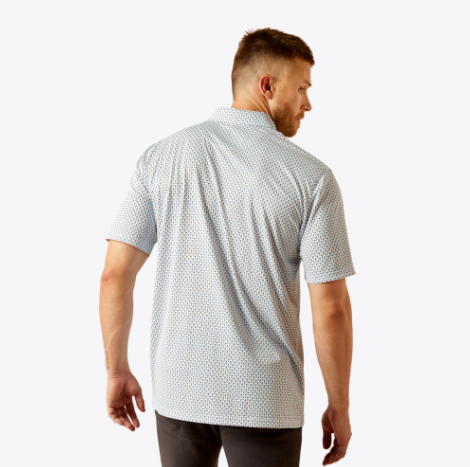 All Over Print Polo - White