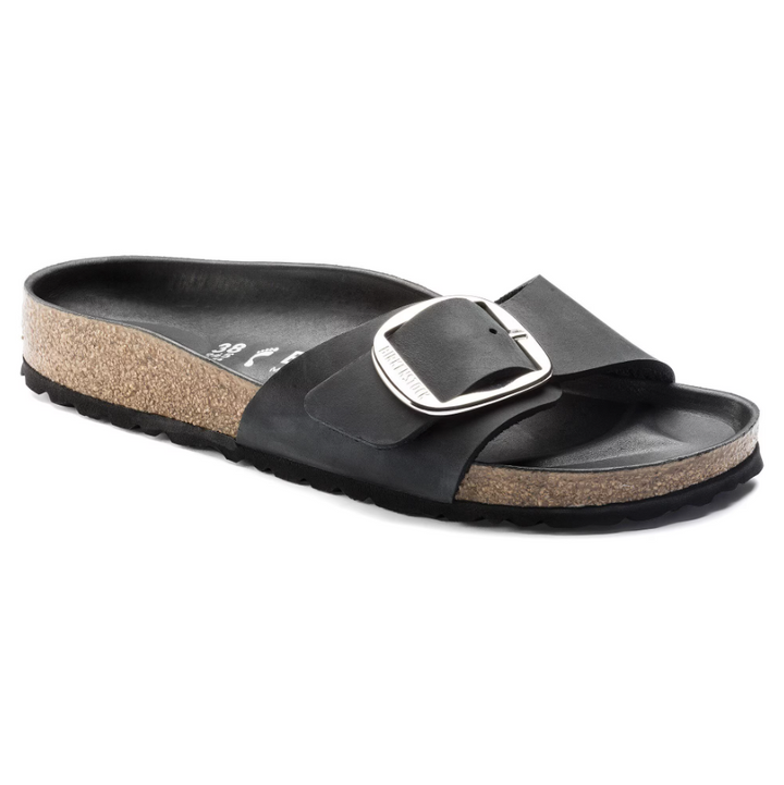 Madrid Big Buckle - Oiled Leather - Black