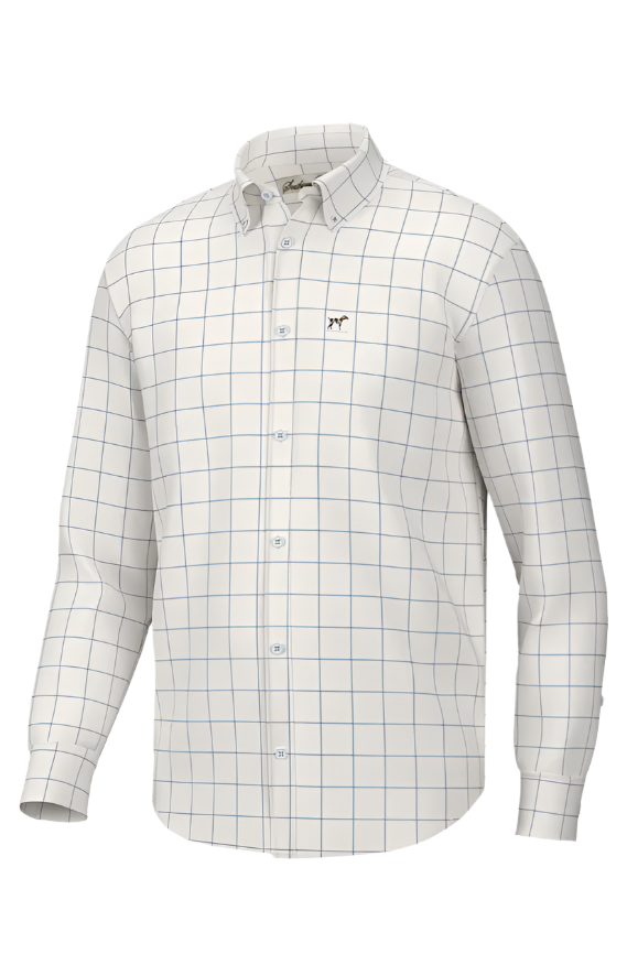 Hadley Classic Long Sleeve Button Down - Blue Windowpane