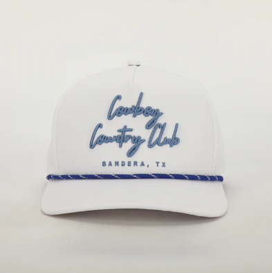 Cursive Roped Hat White