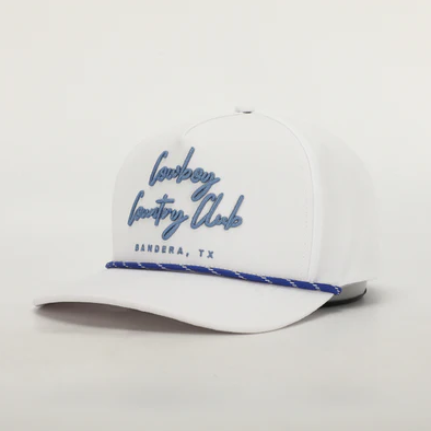 Cursive Roped Hat White