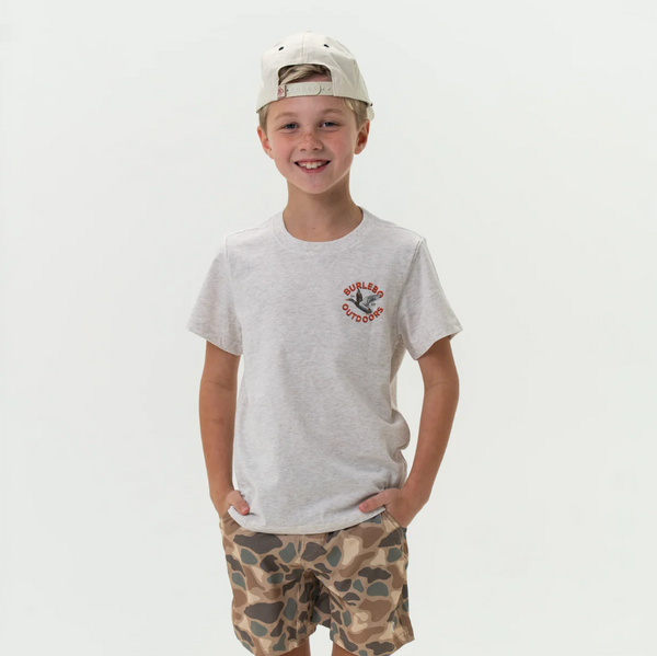 Youth Tee - Old School Duck Hunt - Heather Oatmeal